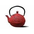Old Dutch International Old Dutch International 1028RD 24 oz. Red Cast Iron Suzume Teapot 1028RD
